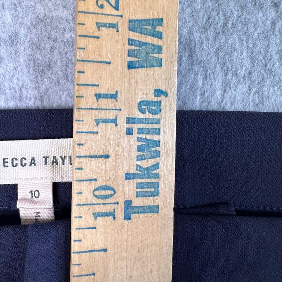 Rebecca Taylor Navy Bootcut Dress Pants WMNS 10 Mid Rise Slim Fit Wide Leg - Picture 8 of 9